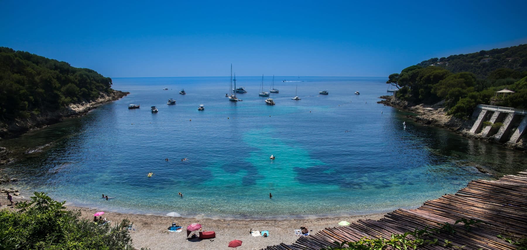 Beach in saint jean cap ferrat in the French Riviera